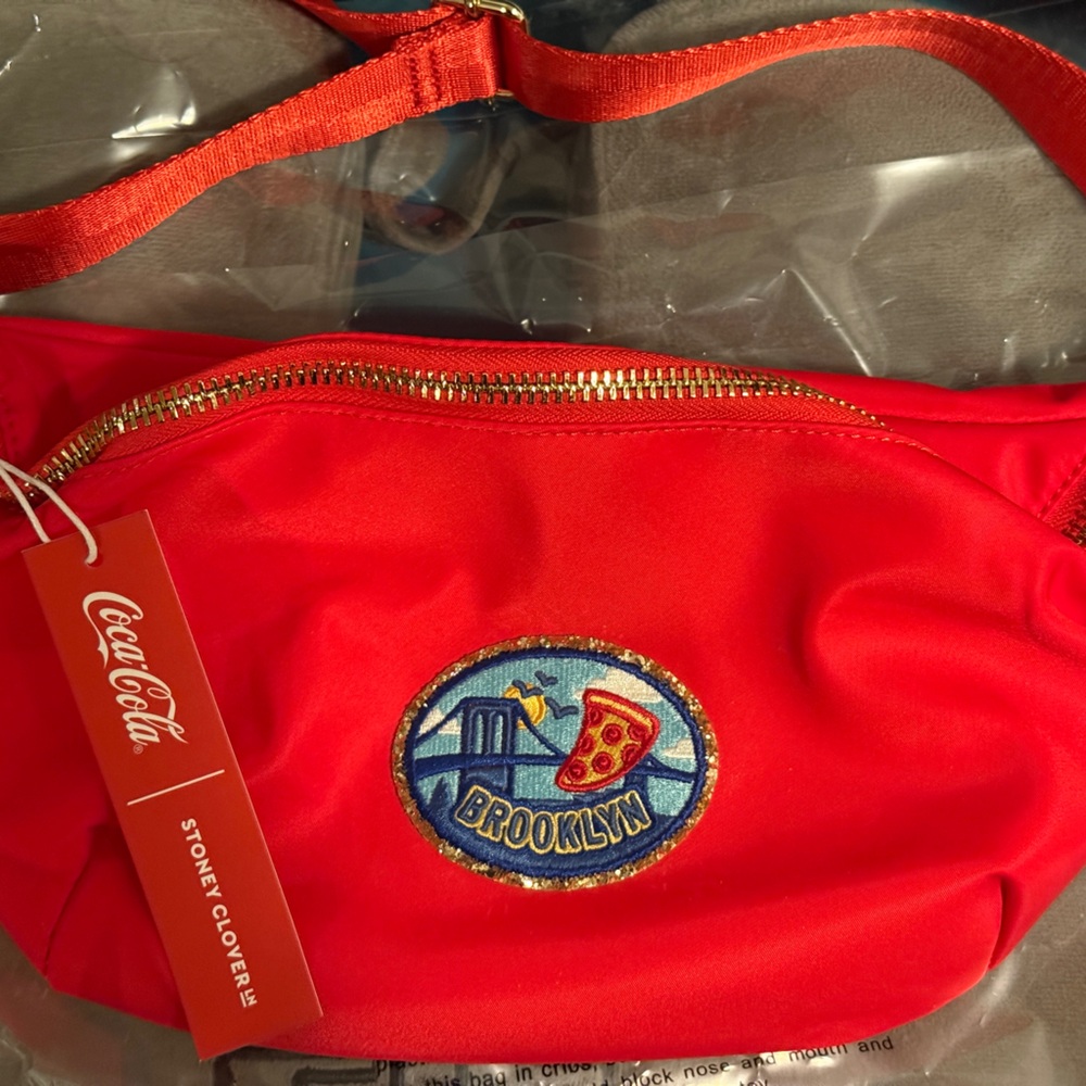 Stoney Clover Lane Coca-Cola Red Jumbo Fanny Pack with Gold Buckle